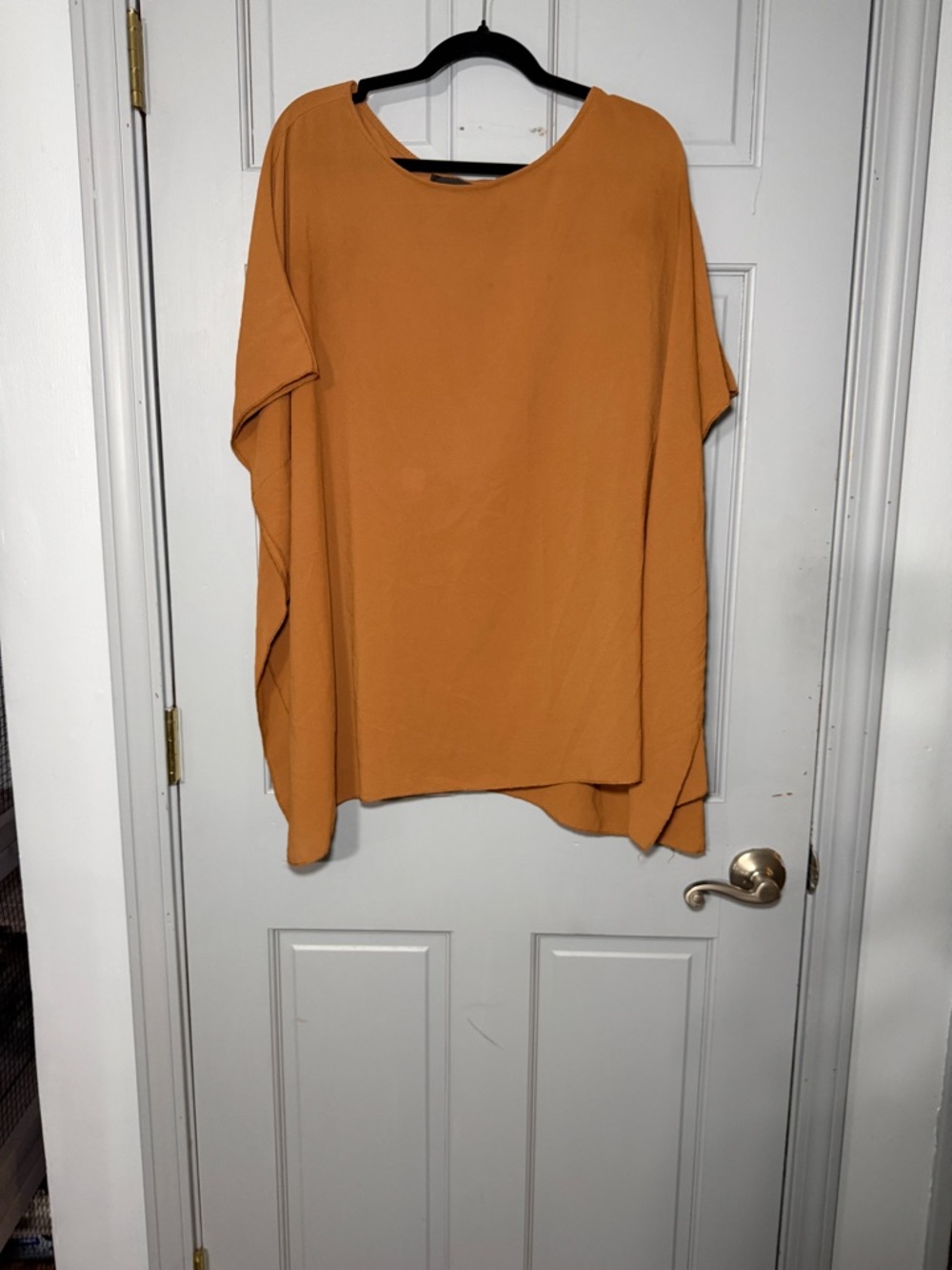 Nana Oversized Dolman Top Rust Orange Minimalist Boxy Blouse OS tunic